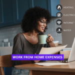 Home office setup with laptop, calculator, and paperwork illustrating business use of home for tax reimbursement