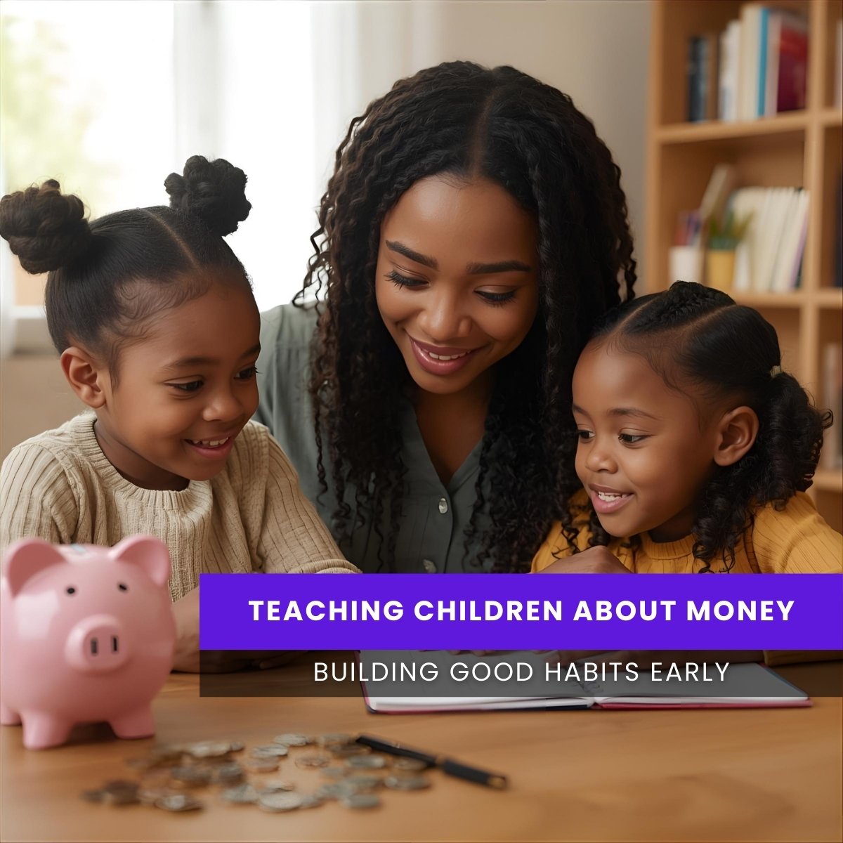 Teaching children money habits with saving, spending, and sharing practices