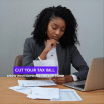 UK business owner reviewing receipts for allowable expenses